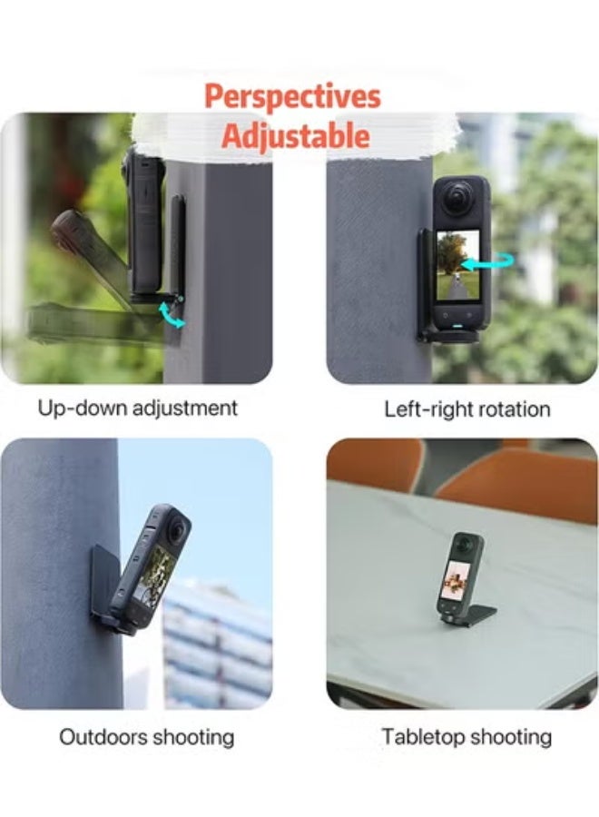 سني لايف حامل تثبيت مغناطيسي Insta360 X4 متوافق مع كاميرا Insta360، حامل توجيه مغناطيسي مع برغي 1/4 لكاميرا الحركة 360، قاعدة حامل لـ Insta360 X4/X3/X/GO 3/GO 2/DJI Pocket 3 - Image 4